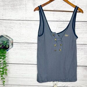 OBEY Nautical Blue Striped Sailor Tank Top Size Small